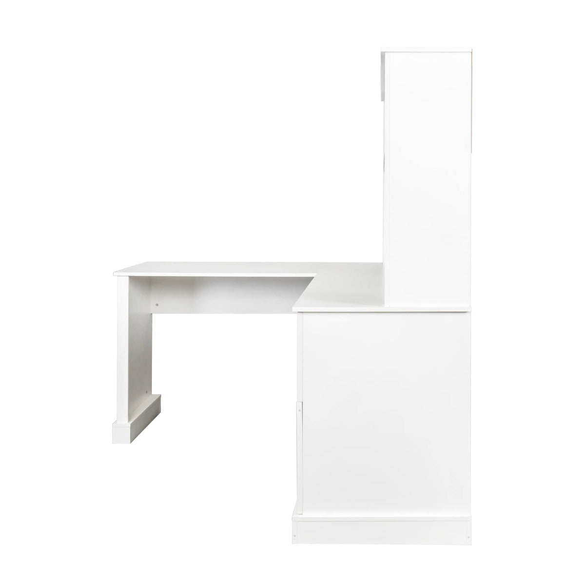 L Shaped Desk with Hutch, Drawer & Shelves, White Z41957
