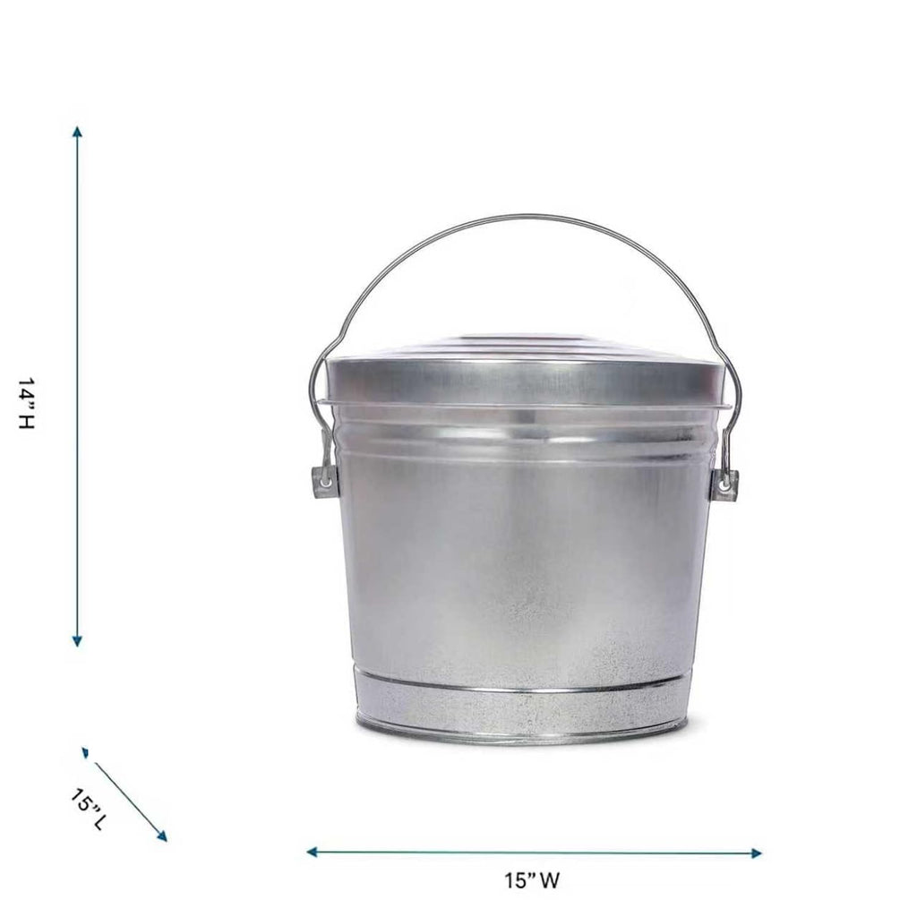 6 Gallon Galvanized Metal Trash Can with Lid S3490