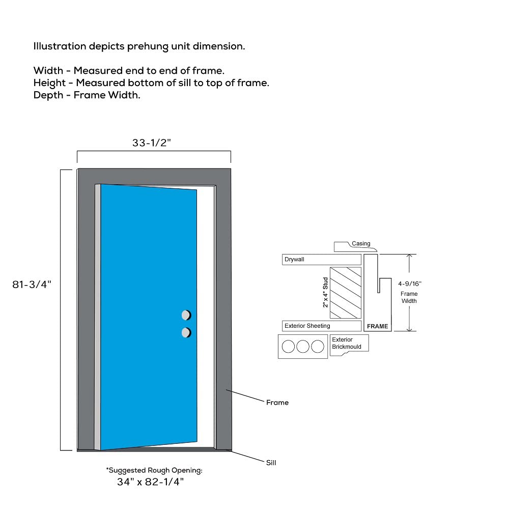 Fiberglass Smooth Primed Left Hand In-Swing Prehung Front Door Full Lite Clear Glass 32" x 80" Q62917