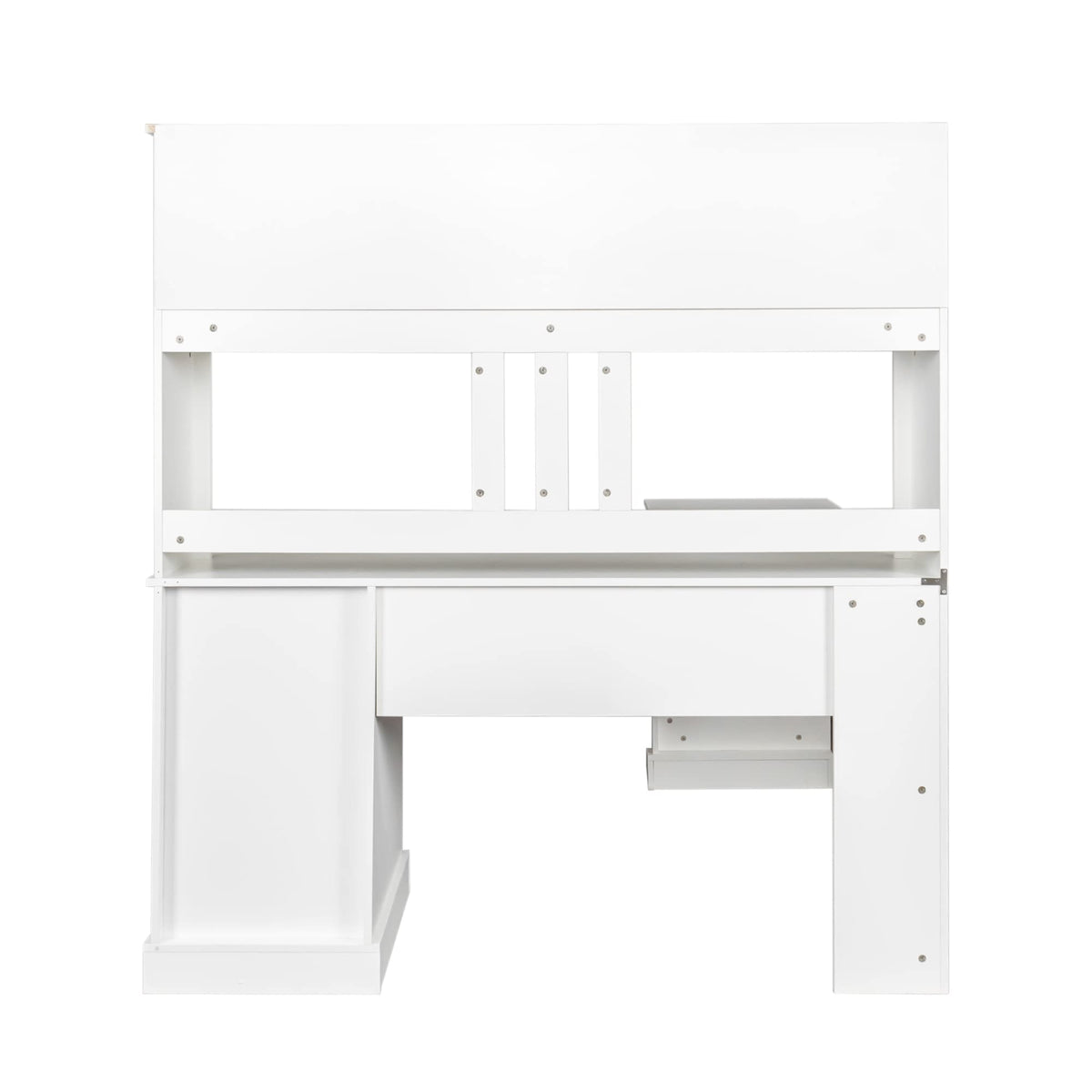 L Shaped Desk with Hutch, Drawer & Shelves, White Z41957