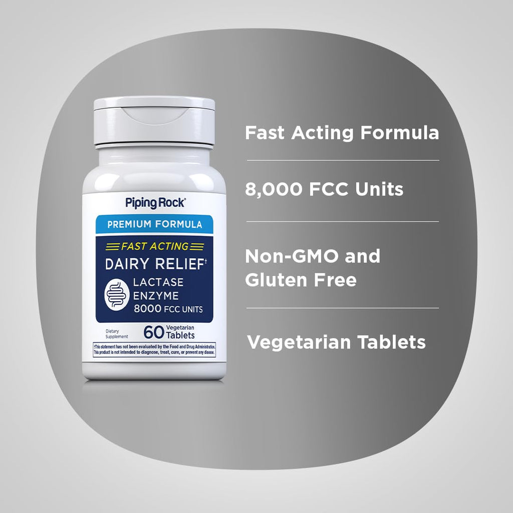 Lactase Enzyme 8000 FCC 60 Tablets K19565
