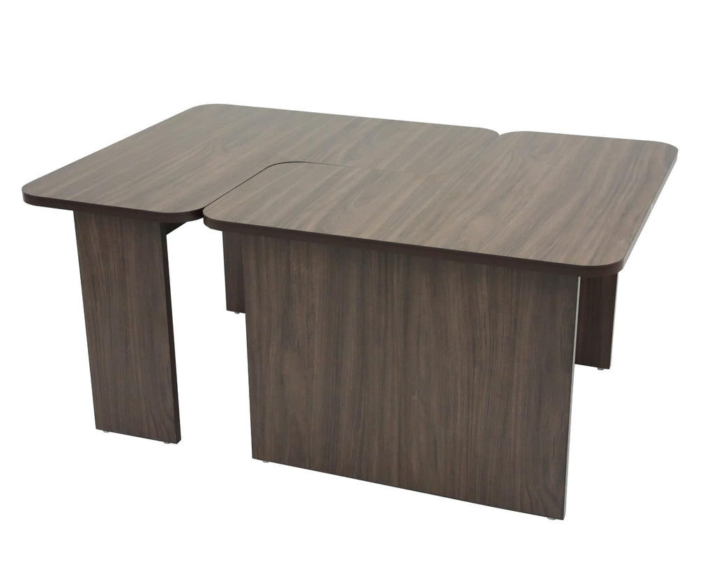 L Shaped Nesting Coffee Table Set of 2 Walnut G1341
