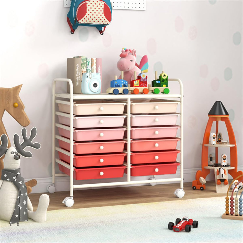 12 Drawer Rolling Storage Cart with Wheels T859168