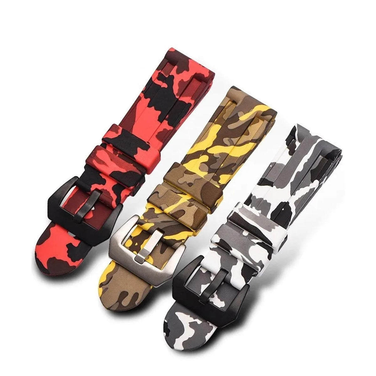 Camo Blue Grey Rubber Silicone Watch Band V62405