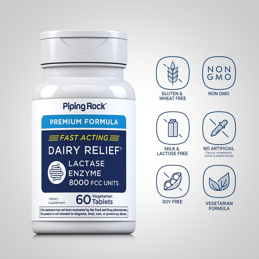 Lactase Enzyme 8000 FCC 60 Tablets K19565