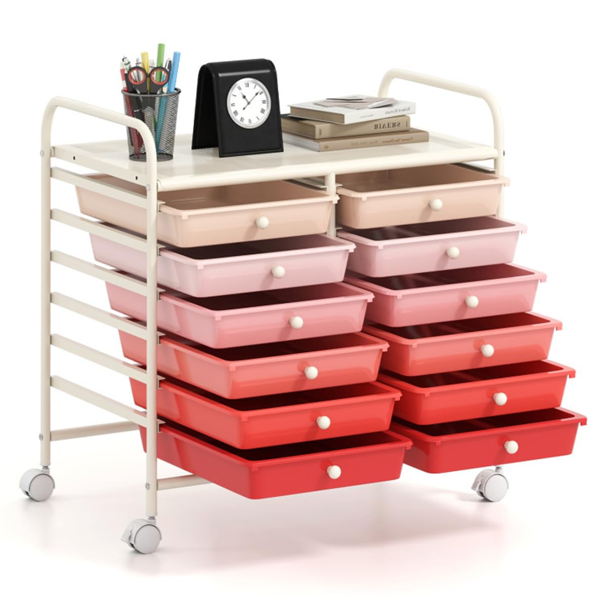 12 Drawer Rolling Storage Cart with Wheels T859168