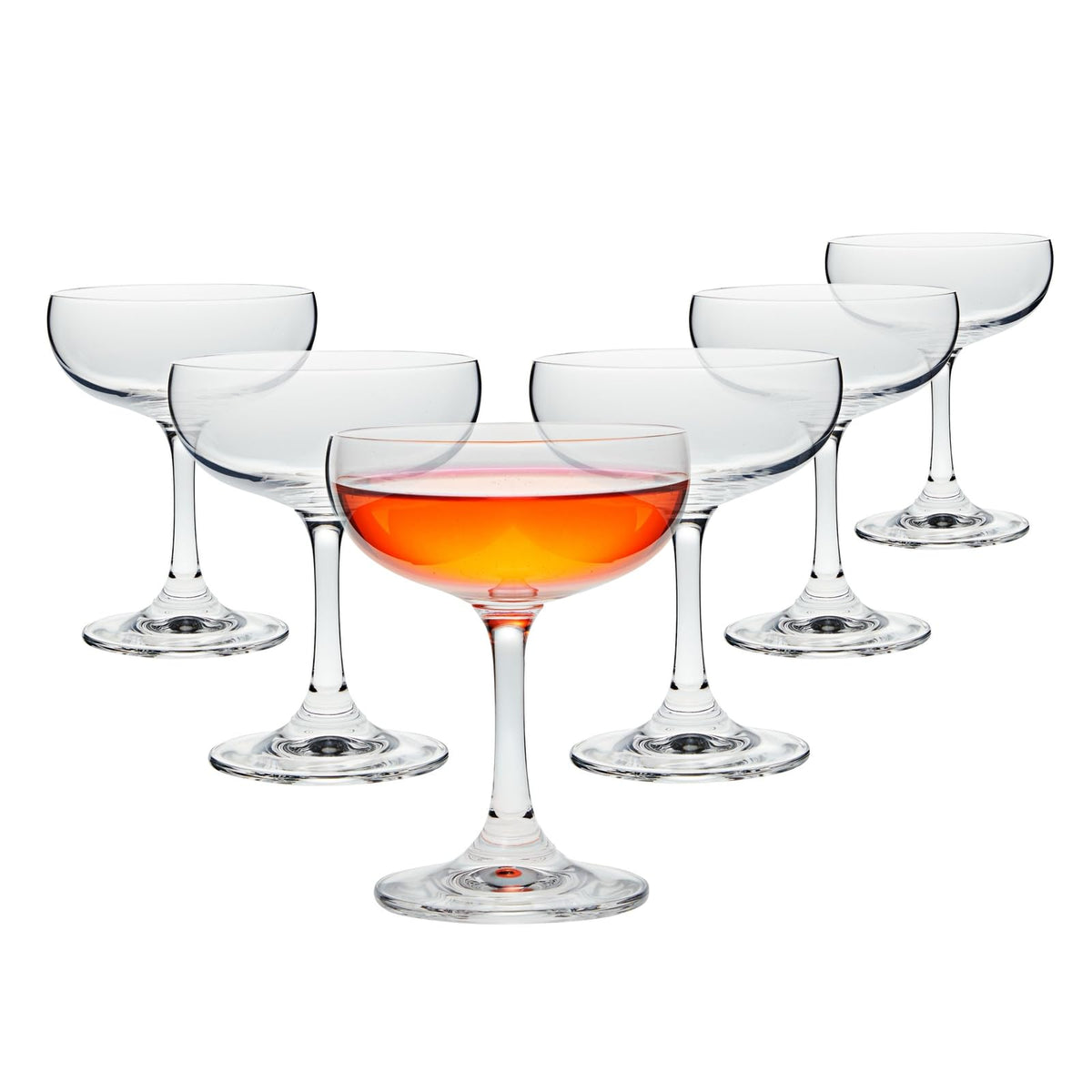 6 Count 7 oz Clear Coupe Glasses I61727