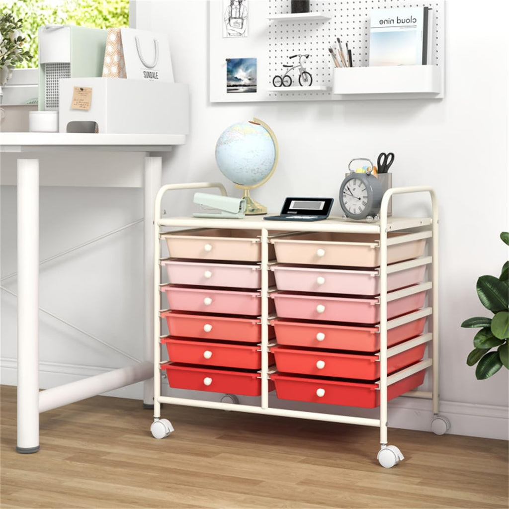12 Drawer Rolling Storage Cart with Wheels T859168