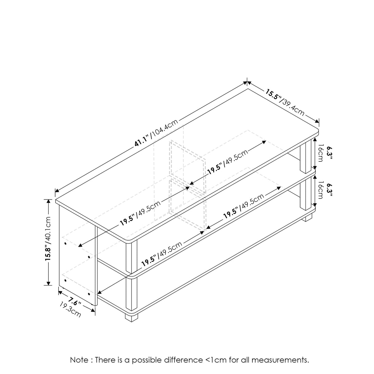 Espresso TV Stand with Open Shelf up to 48 Inch F41844