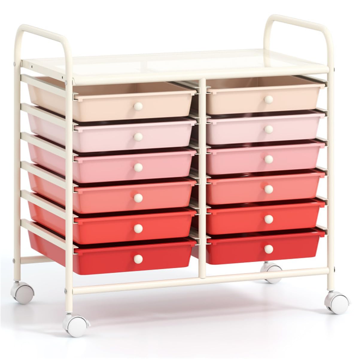 12 Drawer Rolling Storage Cart with Wheels T859168