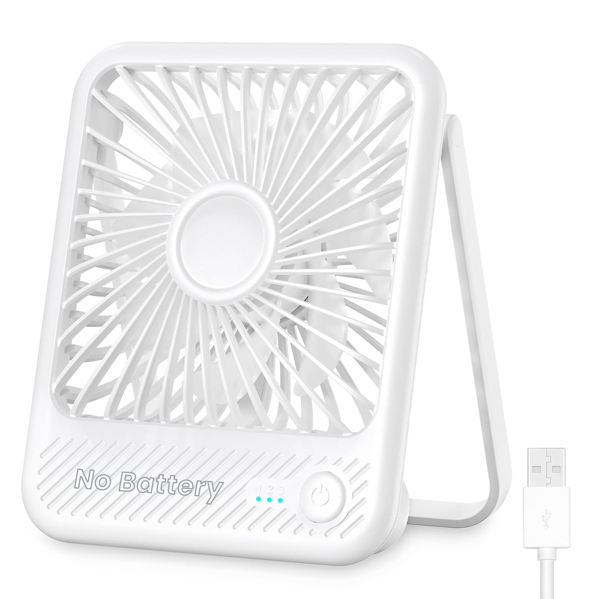 White USB Desk Fan H74996