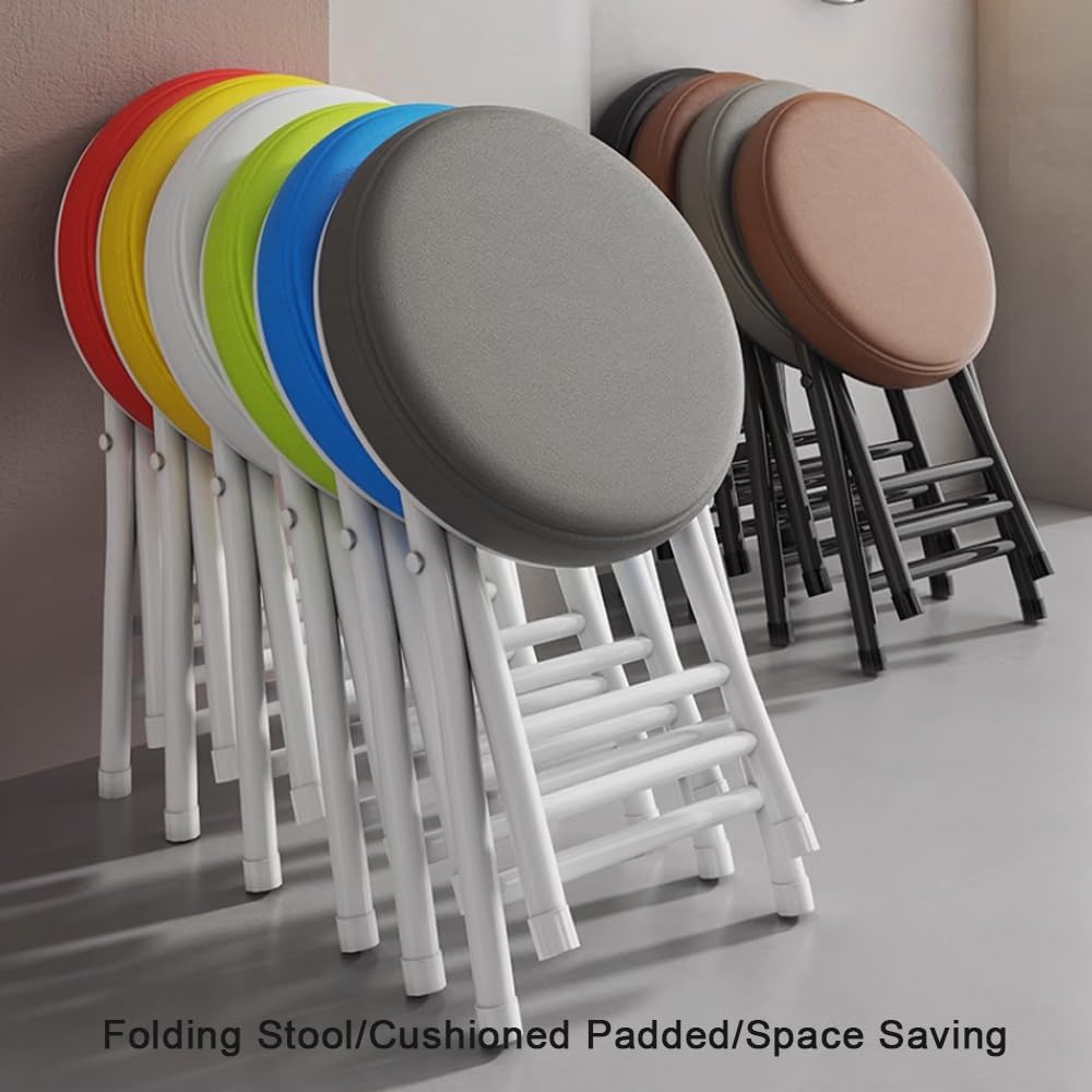 Round Padded Folding Stool Y37305