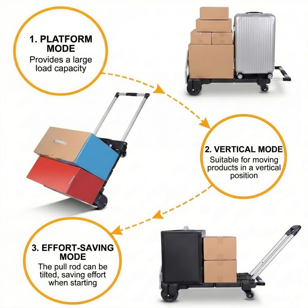 3-in-1 Folding Hand Truck 500 lbs Capacity K294835