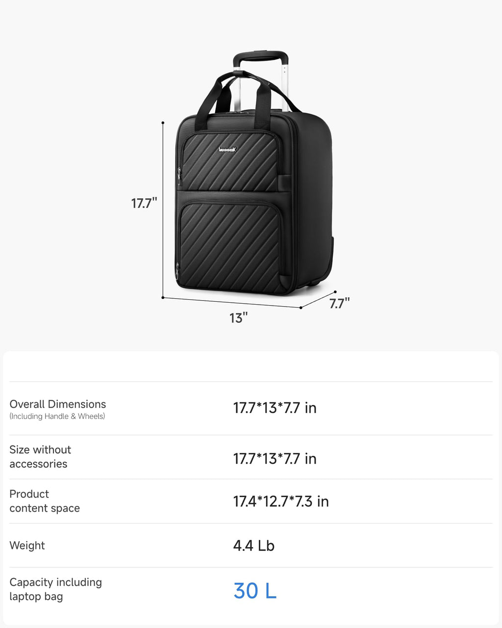 Black Softside Underseat Carry On Bag M76650