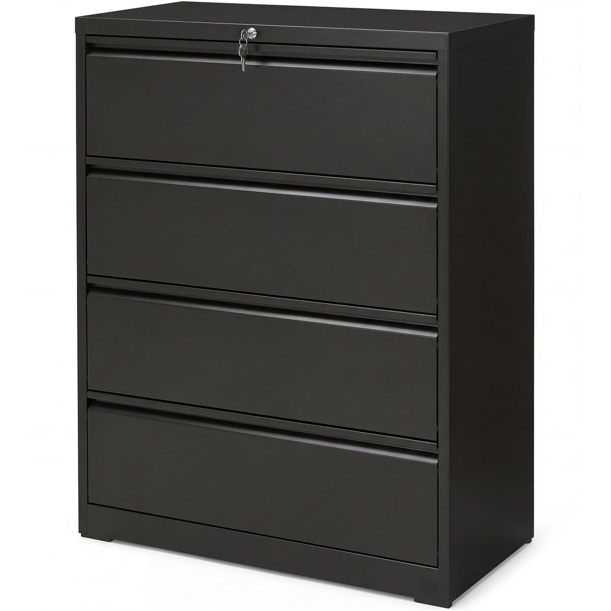 4 Drawer Black Metal File Cabinet with Lock Y21103