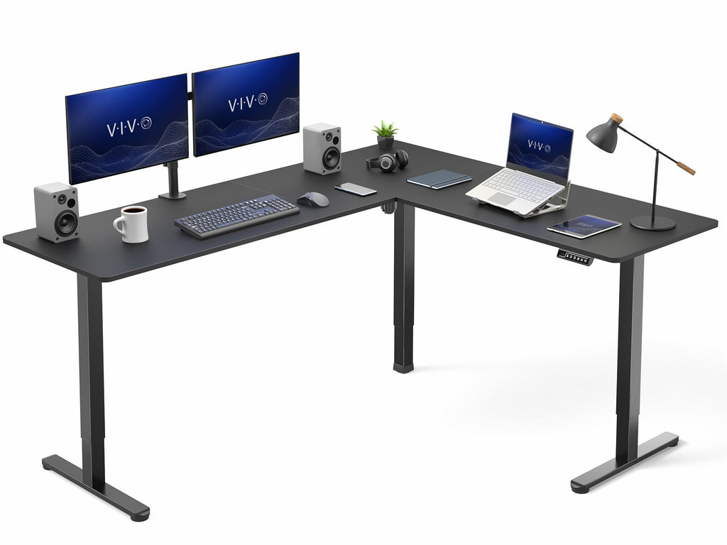 Black 75 x 63 in Corner Standing Desk C386630
