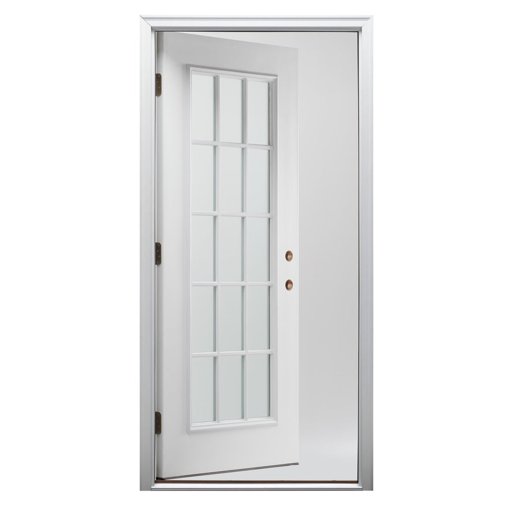 Steel Primed Left Hand In-Swing 15 Lite Clear Glass Front Door M904