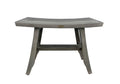 24" Gray Teak Shower Bench with Curved Seat X610037