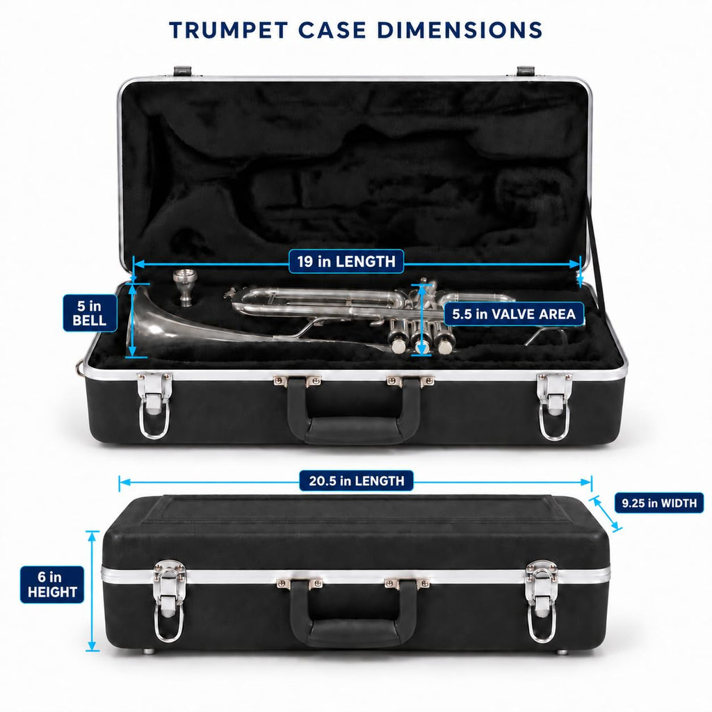 Lightweight ABS Hard Case for Bb Trumpet, Black X9046