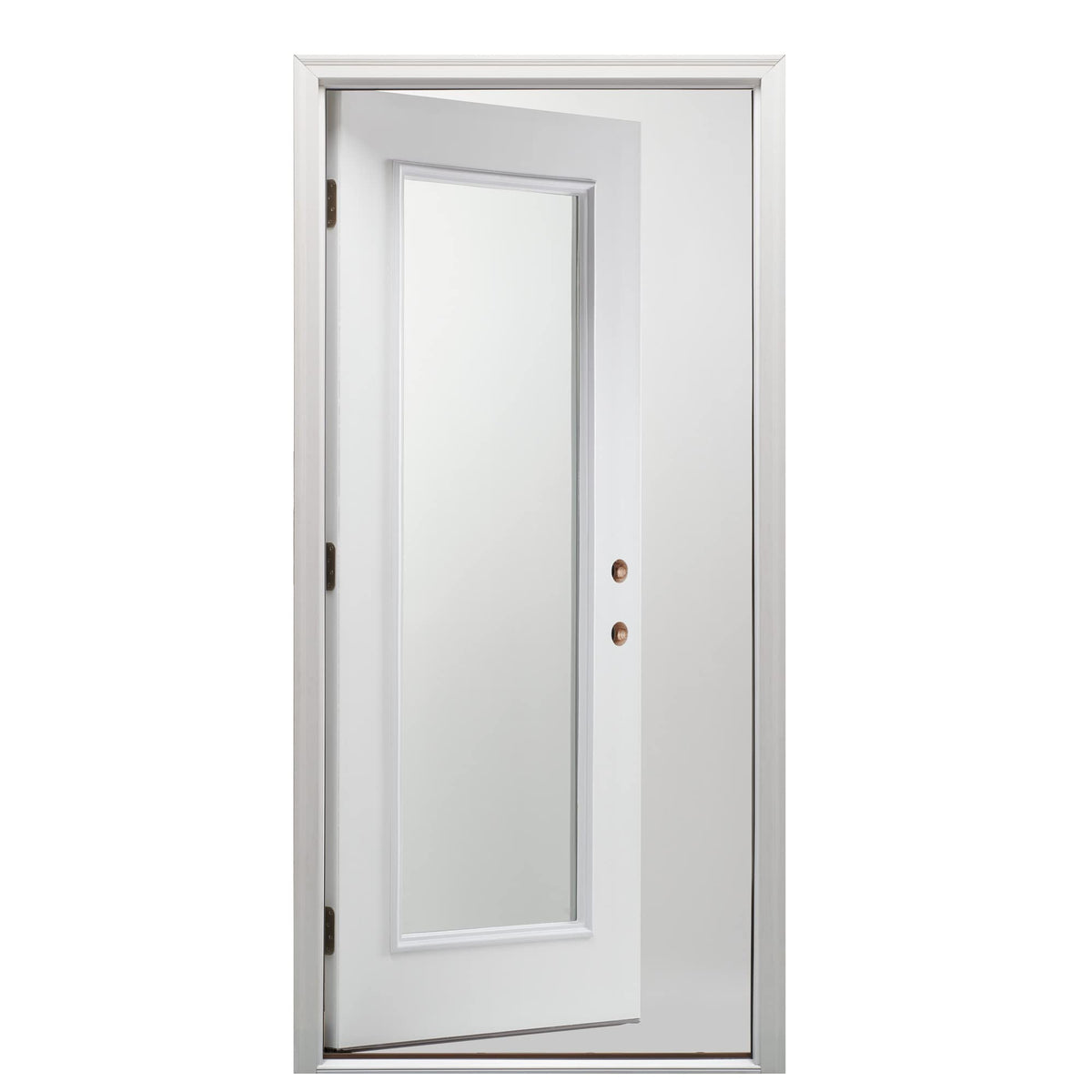Fiberglass Smooth Primed Left Hand In-Swing Prehung Front Door Full Lite Clear Glass 32" x 80" Q62917