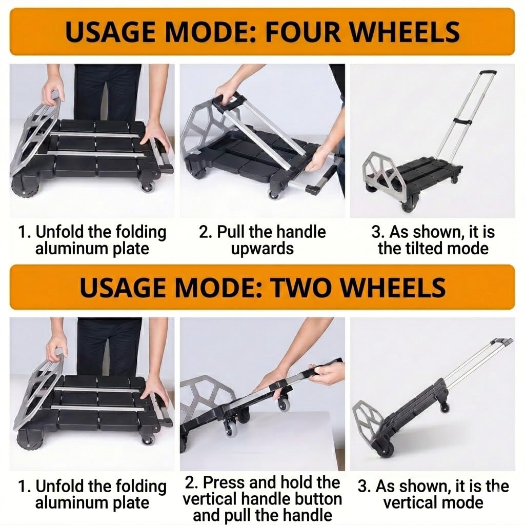 3-in-1 Folding Hand Truck 500 lbs Capacity K294835