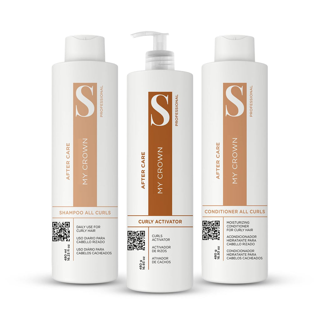 Curly Hair Shampoo Conditioner & Curl Cream Kit, 3x16.9oz R8631