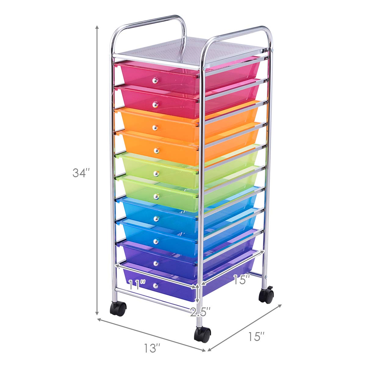 10 Drawer Rolling Storage Cart with Wheels M841788