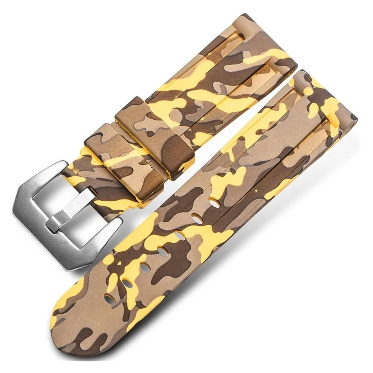 Camo Blue Grey Rubber Silicone Watch Band V62405