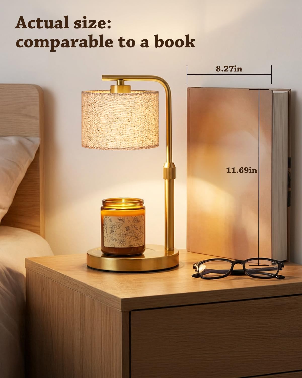Height Adjustable Candle Warmer Lamp with Timer Dimmer for Jar Candles A970399