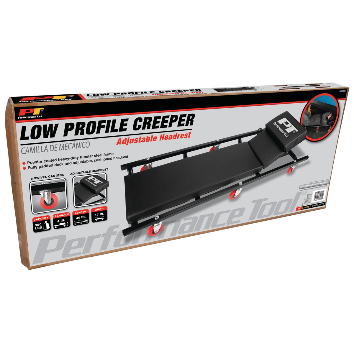 40 in. 6-Caster Rolling Shop Creeper E2472