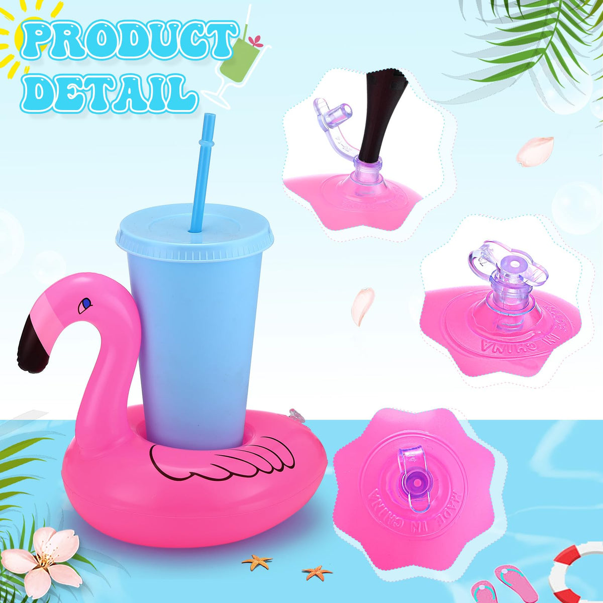120 Pack Inflatable Drink Holder Pool Floats Z530