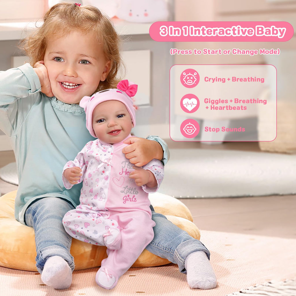 Reborn Baby Dolls with Heartbeat, Coos & Breathing N842800