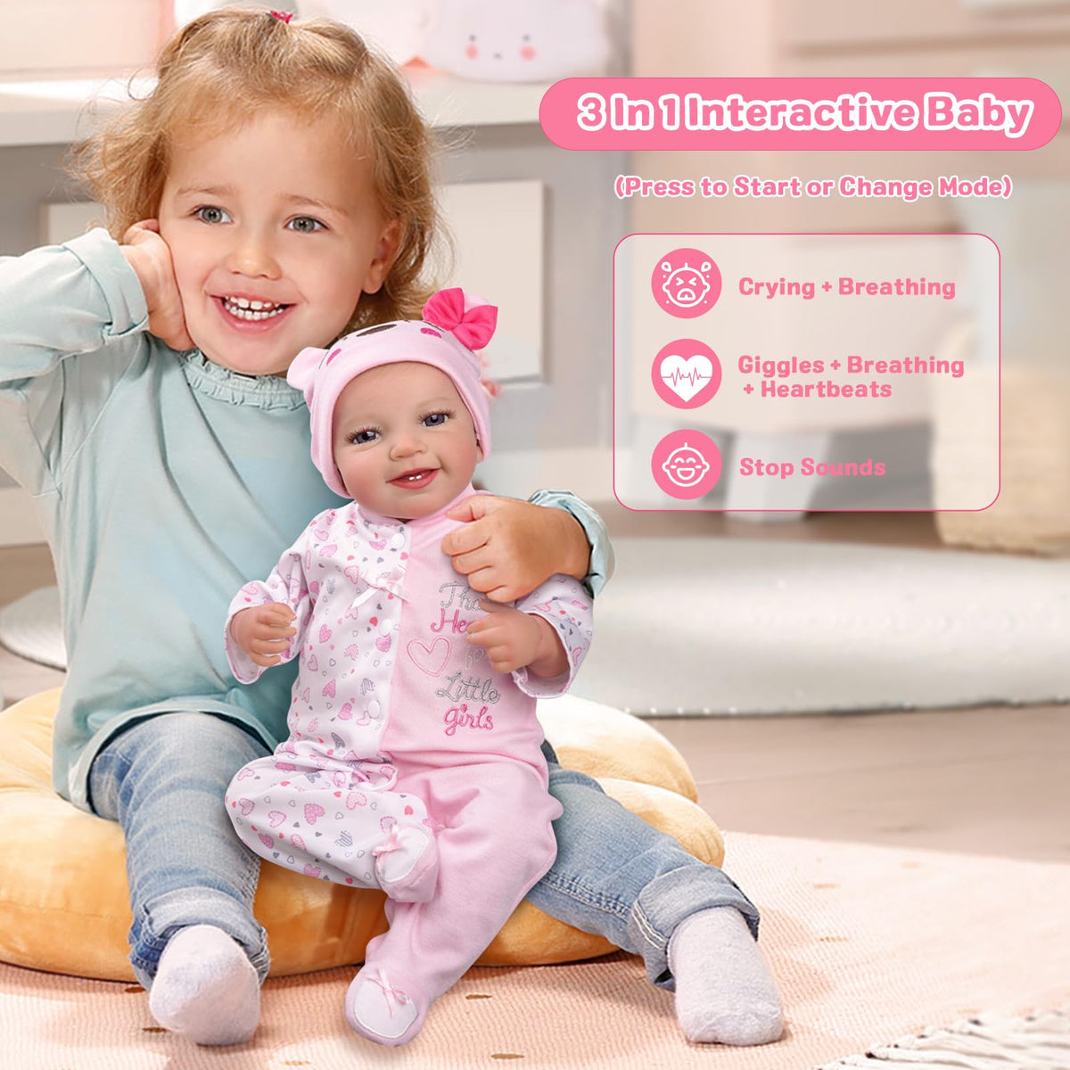 Reborn Baby Dolls with Heartbeat, Coos & Breathing N842800