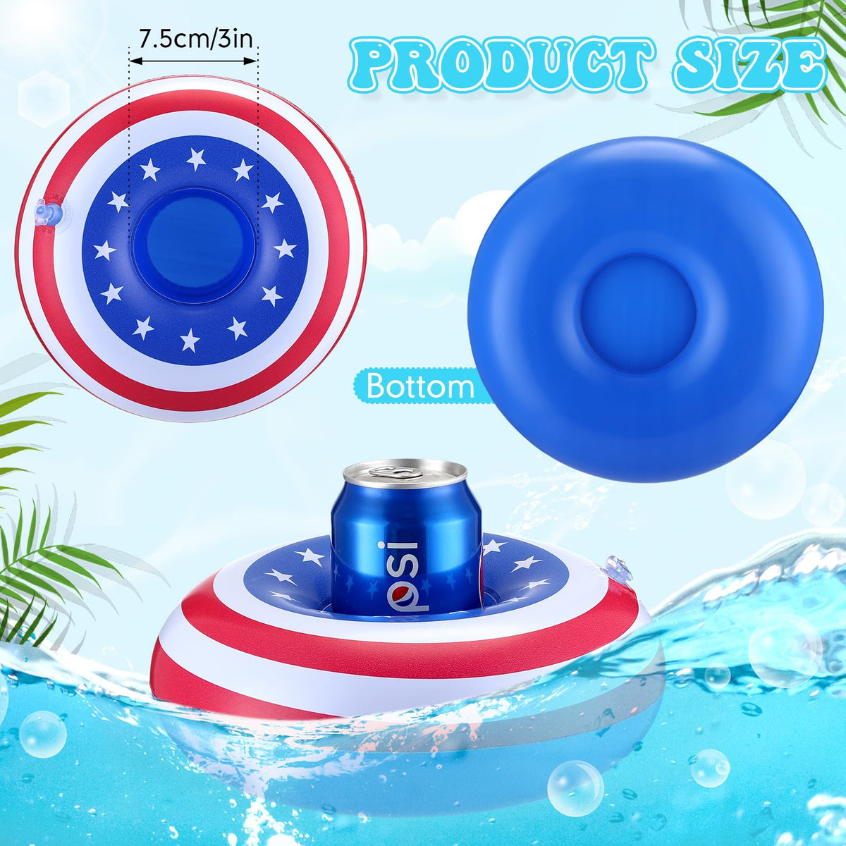 120 Pack Inflatable Drink Holder Pool Floats Z530