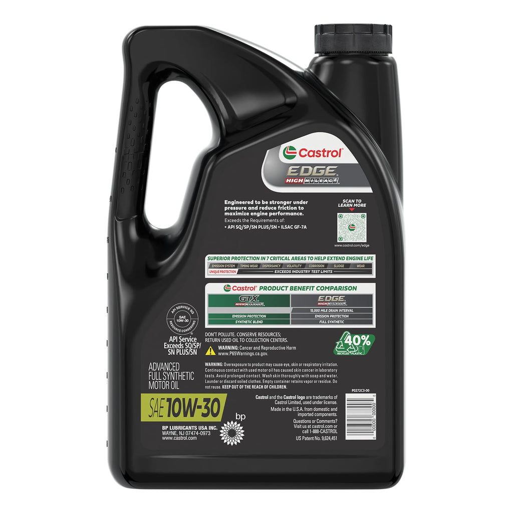 10W-30 Full Synthetic Motor Oil, 5 Quarts O54236