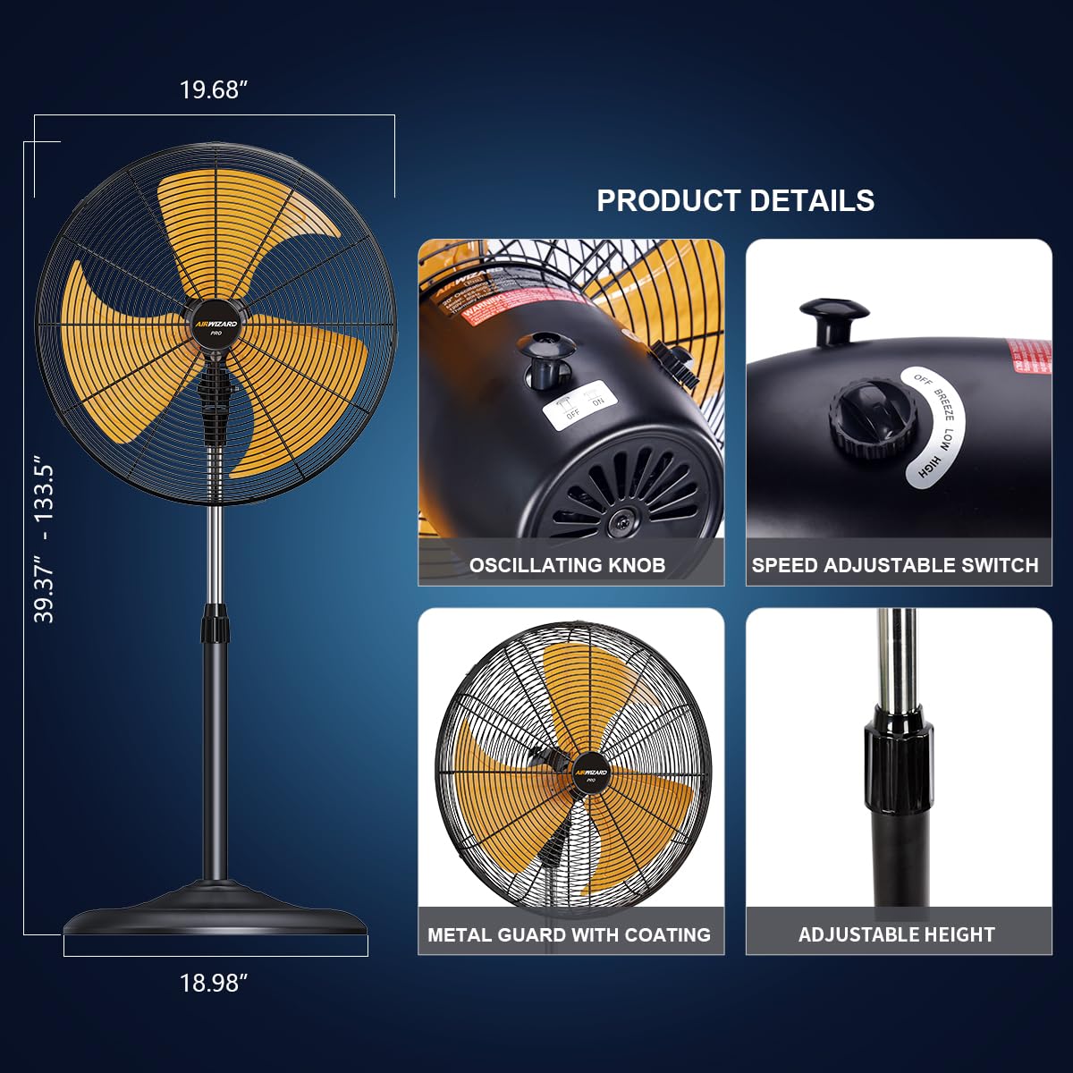 18 inch Oscillating High Velocity Pedestal Fan K755174