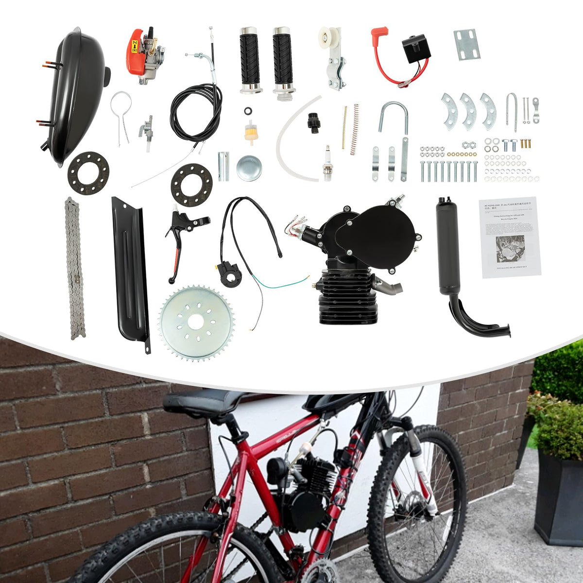 110cc 2-Stroke Bicycle Engine Kit for 26" /28" Bikes E387133