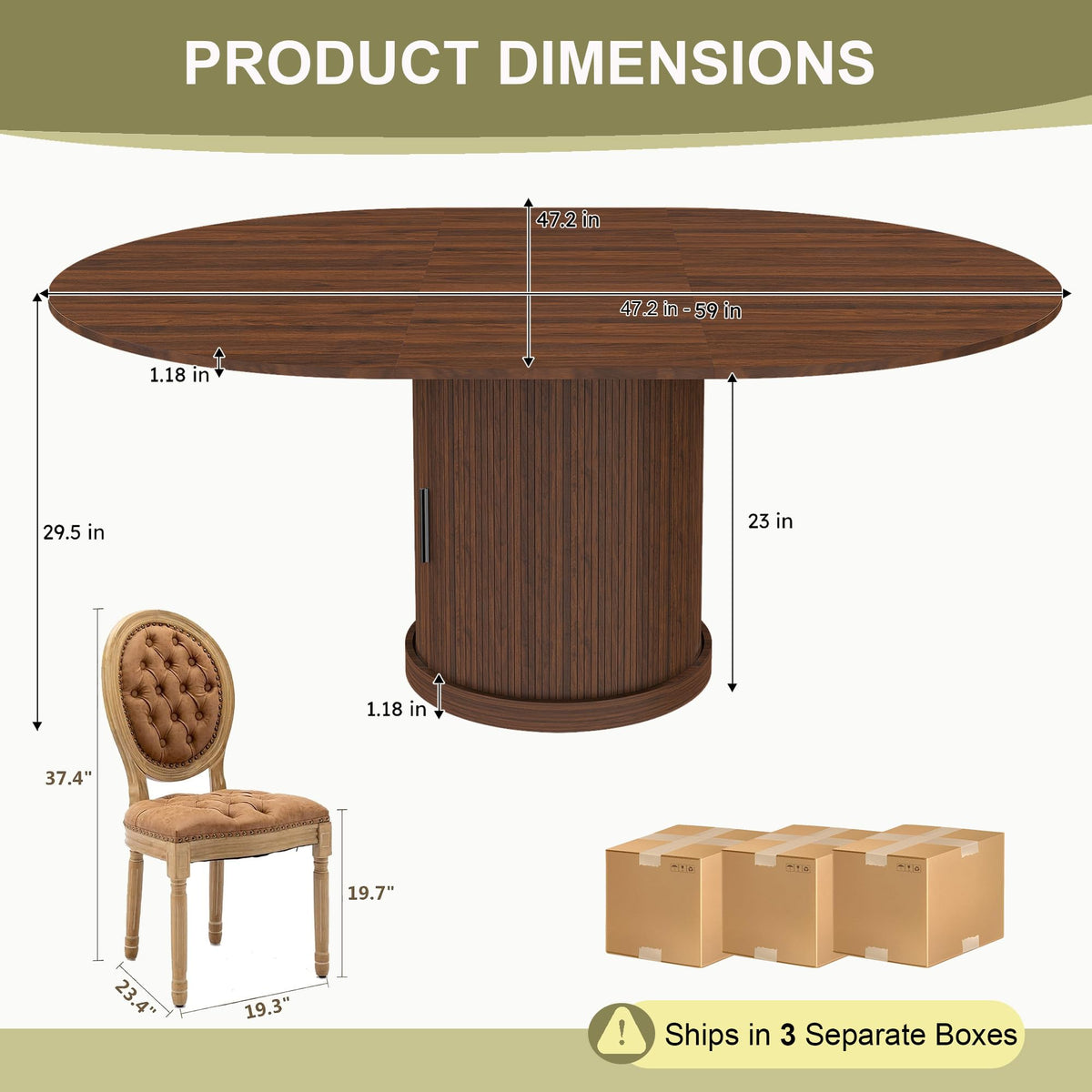 5-Piece Extendable Dining Set Walnut Table 4 PU Leather Chairs D16847