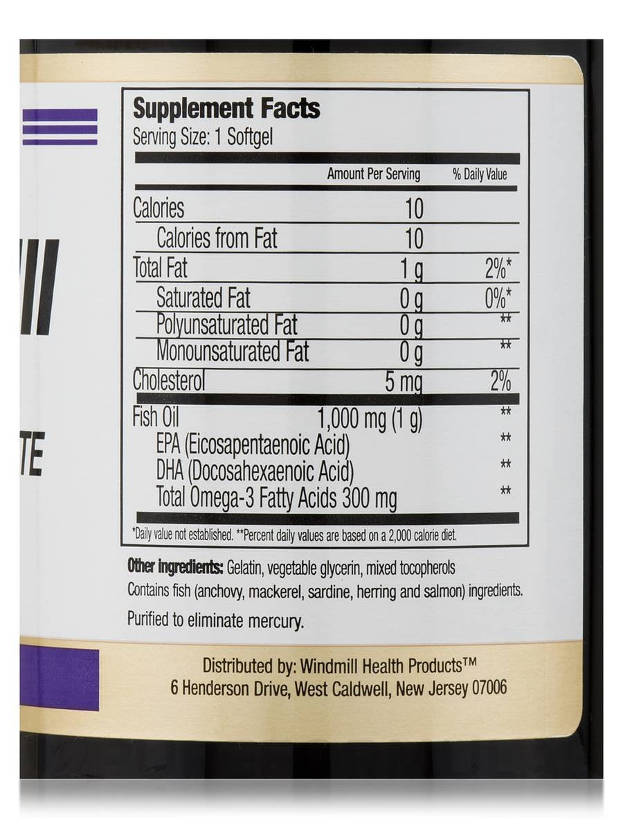 Omega 3 Fish Oil 1,000 mg Softgels, 90 ct V7749