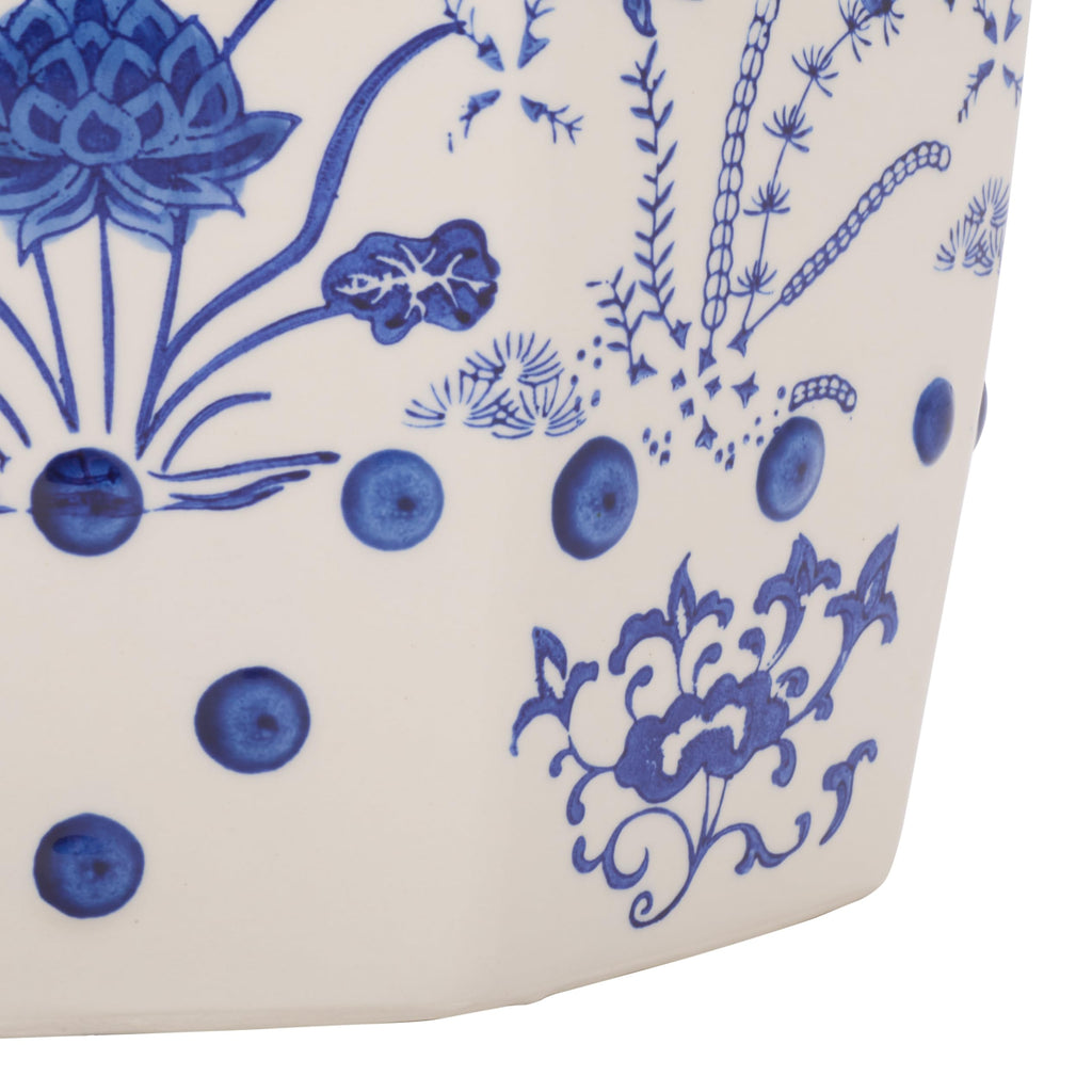 Blue Ceramic Garden Stool K109