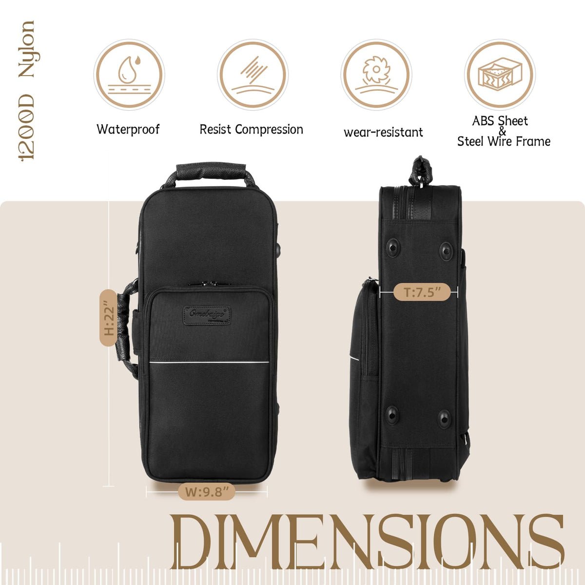 Rectangular Trumpet Case with Backpack Straps C828