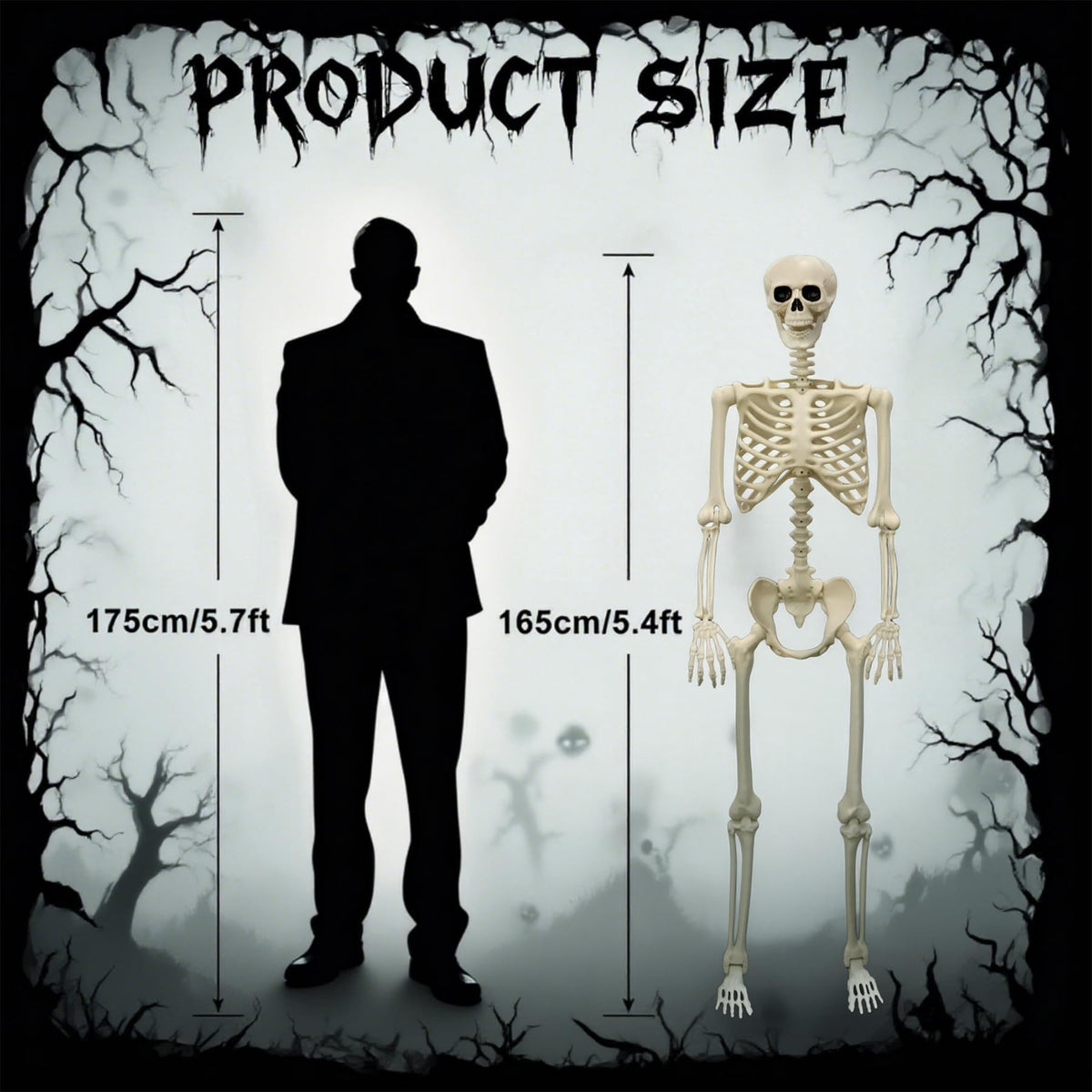 5.4FT Skeleton Halloween Decoration D865