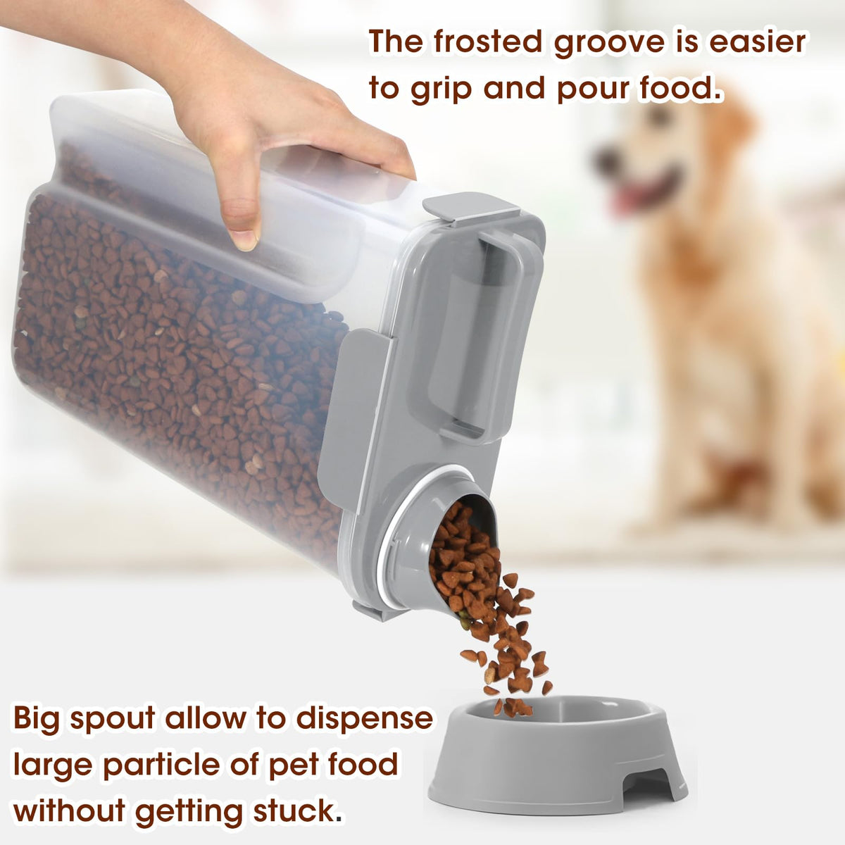 2 Pack Airtight Pet Food Storage Containers with Spout O2613