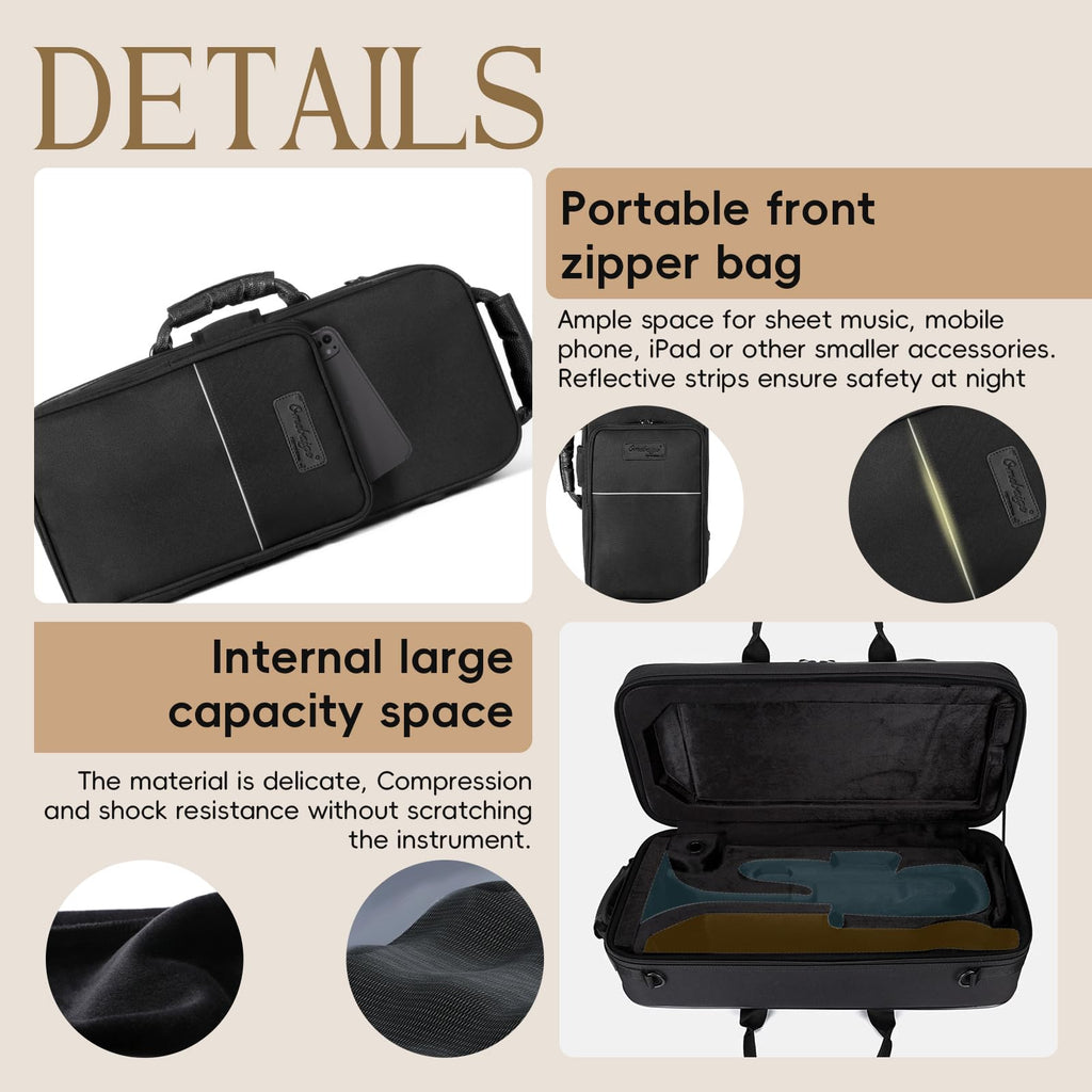 Rectangular Trumpet Case with Backpack Straps C828