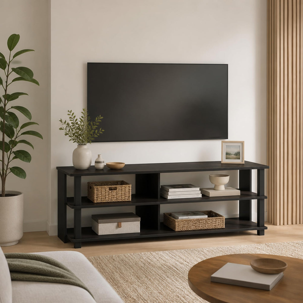 Espresso TV Stand with Open Shelf up to 48 Inch F41844