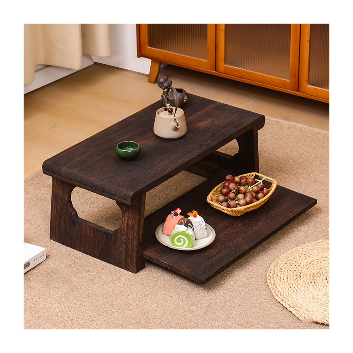 Foldable Japanese Low Floor Table 60x30x22cm Y526482
