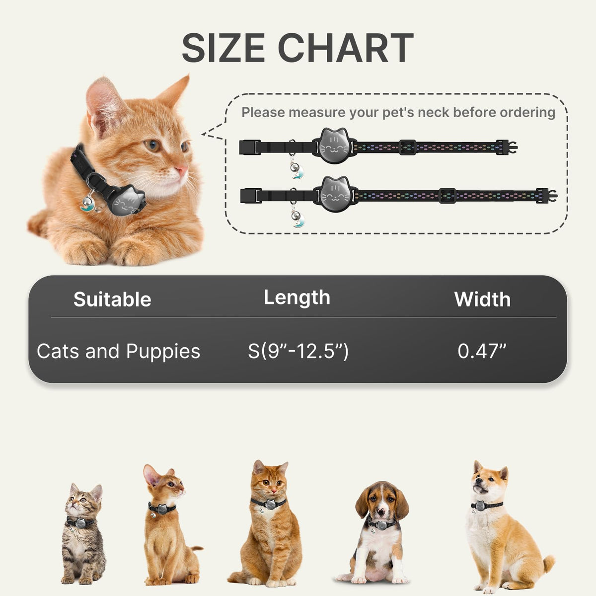 Reflective Breakaway Cat Collar with Bell W103192