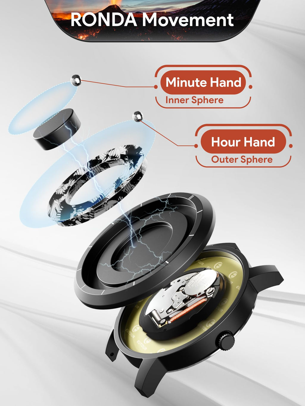 Magnetic Quartz Watch with Stainless Steel Band T8376