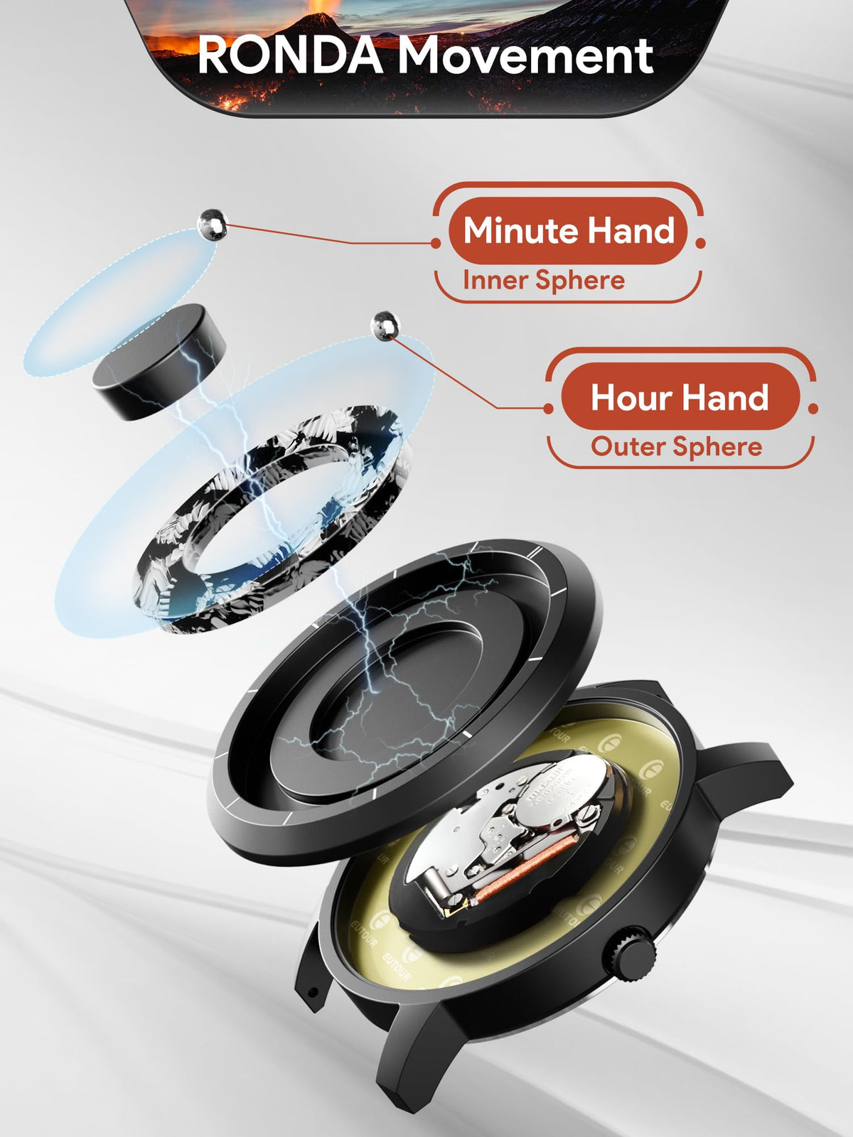 Magnetic Quartz Watch with Stainless Steel Band T8376