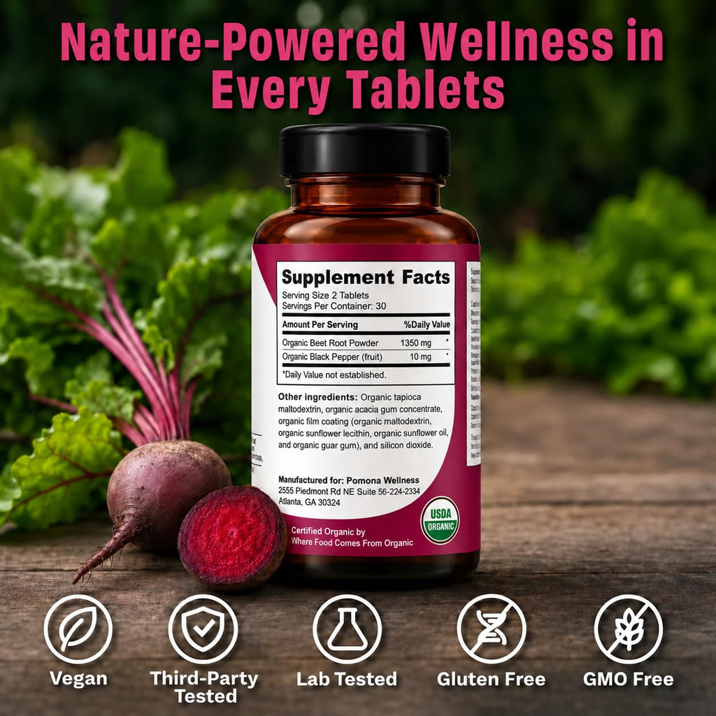 Organic Beetroot Supplement 60 Tabs K7508